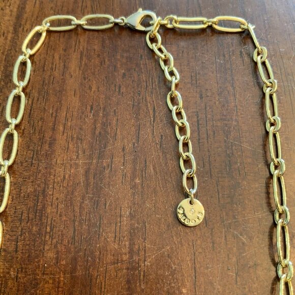 TALBOTS Gold Tone Yellow Floral Flower Statement Necklace 18” + 3” Puff Acrylic - Picture 4 of 6